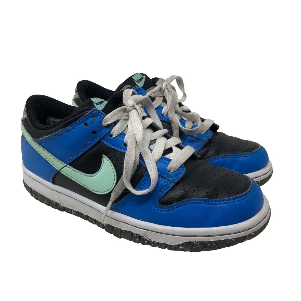 Nike Dunk Low SE GS Crater Blue Black Sneakers Kids 4Y Lace Up Sustainable